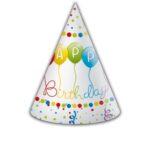 Χάρτινα καπέλα πάρτυ Happy Birthday (6τμχ)