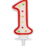 Κεράκι Γενεθλίων "Dots" No.1 (1τμχ)