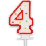 Κεράκι Γενεθλίων "Dots" No.4 (1τμχ)