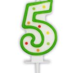 Κεράκι Γενεθλίων "Dots" Νο.5 (1τμχ)