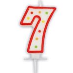 Κεράκι Γενεθλίων "Dots" No.7 (1τμχ)