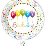 Χάρτινα πιάτα 23cm Happy Birthday (8 τμχ)