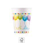 Χάρτινα ποτήρια 200ml Happy Birthday (8 τμχ)