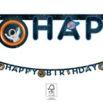 Χάρτινη γιρλάντα γραμμάτων Happy Birthday Space