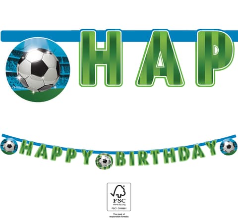 Χάρτινη γιρλάντα γραμμάτων Happy Birthday Soccer