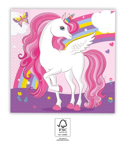 Χαρτοπετσέτες 2ply 33x33cm Unicorn (20τμχ)