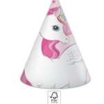 Χάρτινα καπέλα πάρτυ Unicorn (6τμχ)
