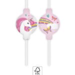 Χάρτινα καλαμάκια ροφήματος Μονόκερος (4τμχ)