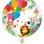 Χάρτινα πιάτα 23cm Ζωάκια της ζούγλας (8 τμχ)