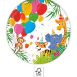 Xάρτινα πιάτα 20cm Ζωάκια της ζούγλας (8 τμχ)