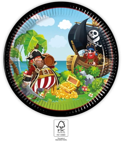 Χάρτινα πιάτα 23cm Pirates (8 τμχ)