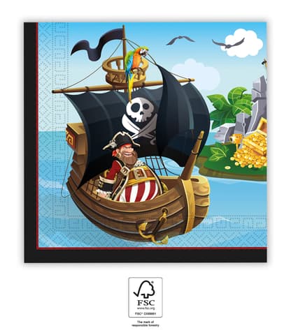 Χαρτοπετσέτες 2ply 33x33cm Pirates (20τμχ)