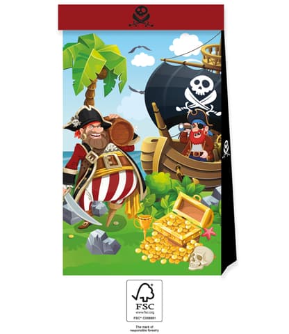 Χάρτινες τσάντες δώρων Pirates (4τμχ)