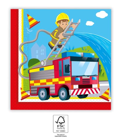 Χαρτοπετσέτες 2ply 33x33cm Firefighters (20τμχ)