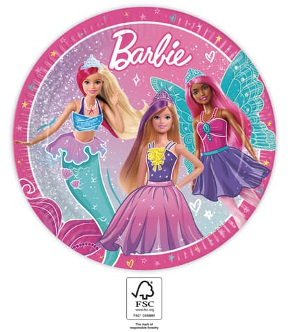 Χάρτινα πιάτα 23cm Barbie (8 τμχ)