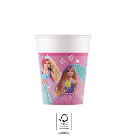 Χάρτινα ποτήρια 200ml Barbie (8 τμχ)