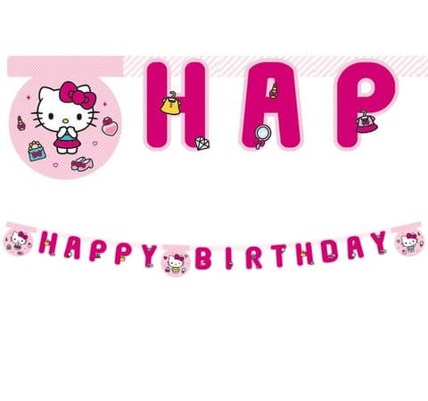 Χάρτινη γιρλάντα γραμμάτων Happy Birthday Hello Kitty