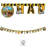 Χάρτινη γιρλάντα γραμμάτων Happy Birthday Construction