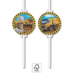 Χάρτινα καλαμάκια ροφήματος Construction (4τμχ)