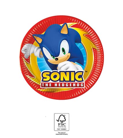 Χάρτινα πιάτα 20cm Sonic (8τεμ)