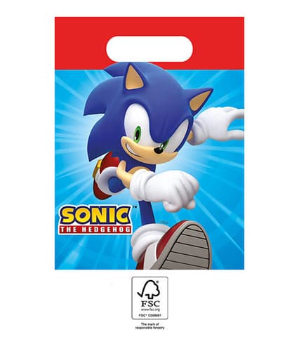 Χάρτινες τσάντες δώρων Sonic (4τμχ)