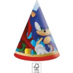 Χάρτινα καπέλα πάρτυ Sonic (6τμχ)