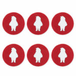 Κόκκινα σουπλά για ποτήρια Άγιος Βασίλης (6τμχ)