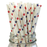 Χάρτινα καλαμάκια αστέρια 20cm (10 τμχ)
