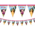 Χάρτινη Γιρλάντα Τριγώνη Masha and The Bear