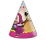Χάρτινα καπέλα πάρτυ Masha and The Bear (6τμχ)