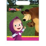 Πλαστικές τσάντες δώρων Masha and The Bear (6τμχ)