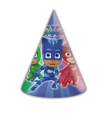 Χάρτινα καπέλα πάρτυ Pj Masks (6τμχ)