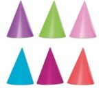 Χάρτινα Καπέλα Πάρτυ Μονόχρωμα (6τμχ)