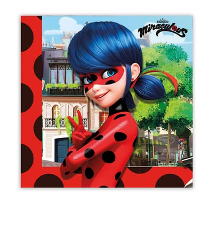 Χαρτοπετσέτες 2ply 33x33cm Miraculous Ladybug (20τμχ)