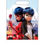 Πλαστικές τσάντες δώρων Miraculous Ladybug (6τμχ)