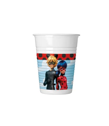 Πλαστικά ποτήρια 200ml Miraculous Ladybug (8τμχ)