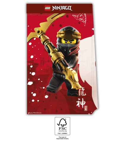 Χάρτινες Τσάντες Δώρων Lego Ninjago (4τμχ)