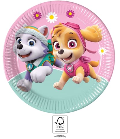 Χάρτινα πιάτα 23cm Paw Patrol - Skye & Everest (8τμχ)