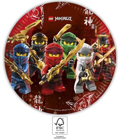 Χάρτινα πιάτα 23cm Lego Ninjago (8τμχ)