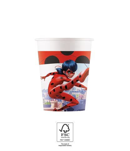 Χάρτινα ποτήρια 200ml Miraculous Ladybug (8τμχ)