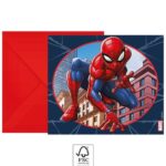 Προσκλήσεις πάρτυ με φακέλους Spiderman  (6τμχ)