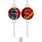 Χάρτινα καλαμάκια ροφήματος Lego Ninjago  (4τμχ)