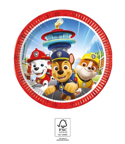 Χάρτινα πιάτα 23cm Paw Patrol Rescue Heroes (8τμχ)