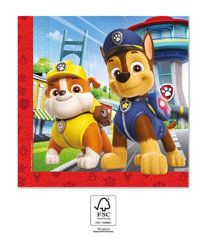 Χαρτοπετσέτες 2ply 33x33cm Paw Patrol Rescue Heroes (20τμχ)