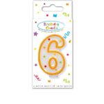 Κεράκι Γενεθλίων "Dots" Νο.6 (1τμχ)