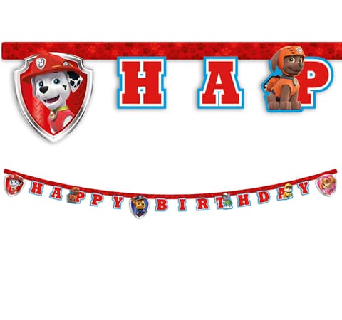 Χάρτινη Γιρλάντα Γραμμάτων Happy Birthday Paw Patrol Rescue Heroes 089978