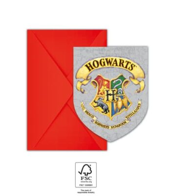 Προσκλήσεις πάρτυ με φακέλους Harry Potter  (6τμχ) 093370