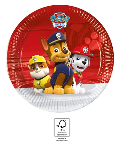 Χάρτινα πιάτα 20cm Paw Patrol - Ready For Action (8τμχ) 093487