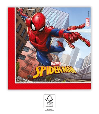 Χαρτοπετσέτες 2ply 33x33cm Spiderman (20τμχ)