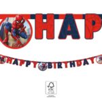 Χάρτινη Γιρλάντα Γραμμάτων Happy Birthday Spiderman